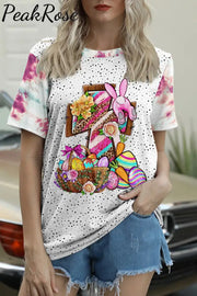 Save His Grace Colorfull Easter Coss Printed Round Neck T-Shirt T-Shirt