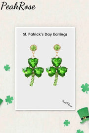 Shamrock Dangle Hook Earrings