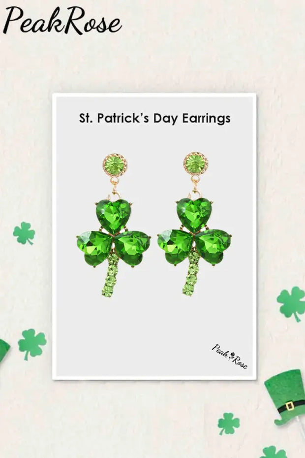 Shamrock Dangle Hook Earrings One Size