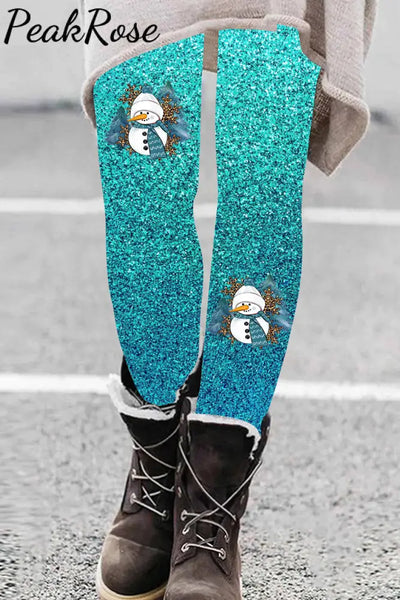 Showman Winter Print Leggings S / Photo Color Leggings