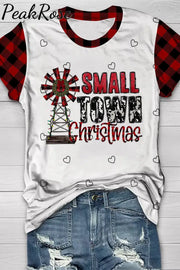 Small Town Christmas Print T-Shirt