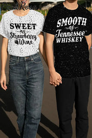 Smooth As Tennessee Whiskey Print Couple Outfit T-Shirt T-Shirt