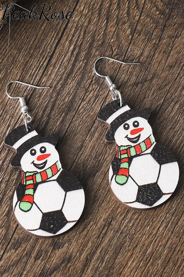 Snowman Footabll Earrings