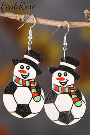 Snowman Footabll Earrings One-Size / Picture Color