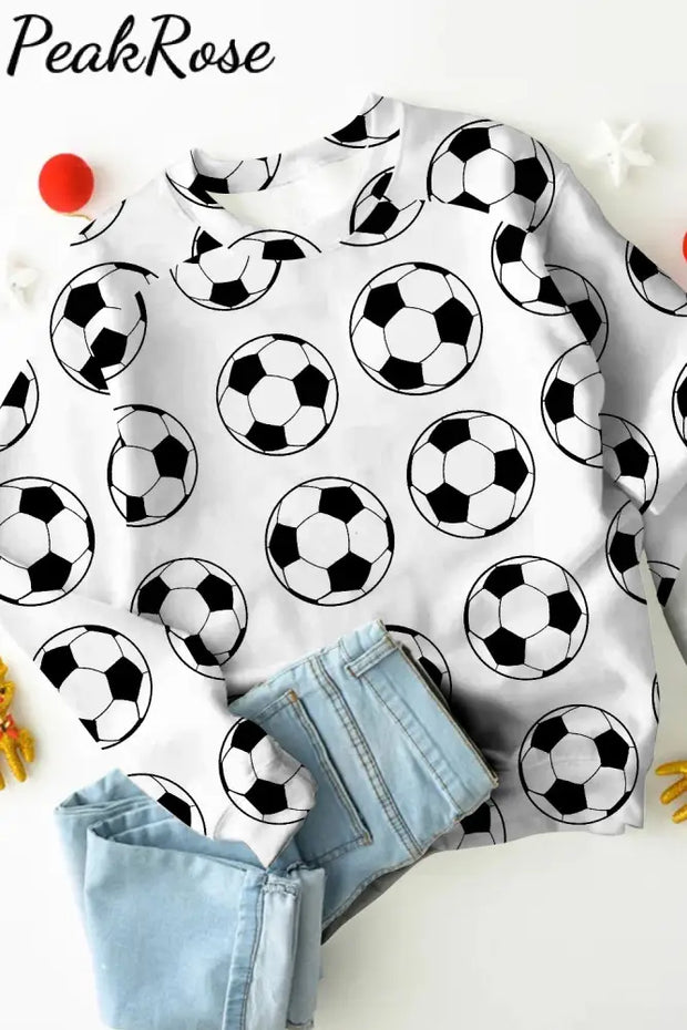 Soccer Ball Print Sweatshirt