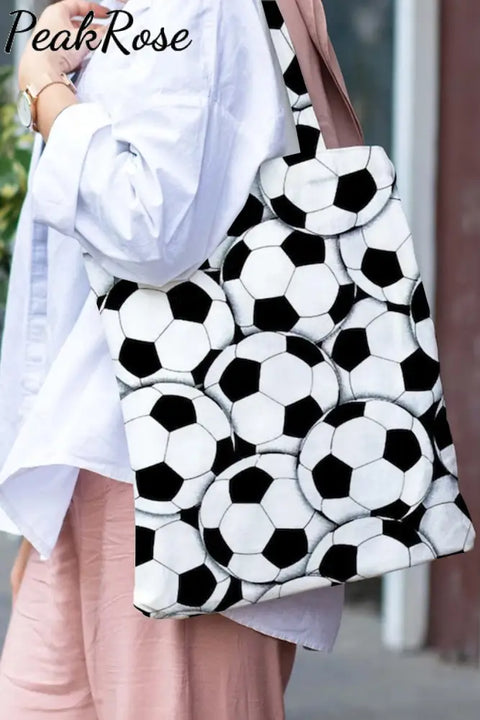 Soccer Balls Print Tote Bag