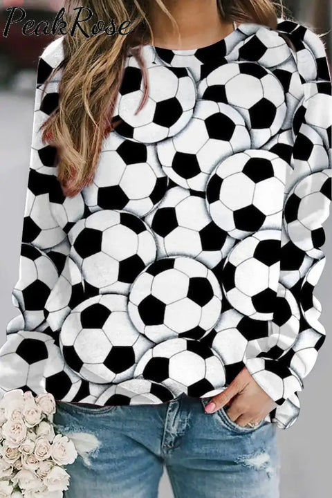 Soccer Balls Printed Sweatshirt