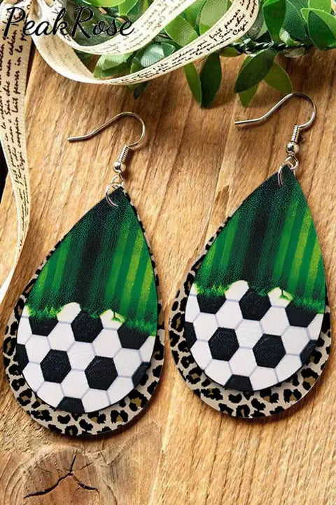 Soccer Leopard Striped Multi-Layered Earrings