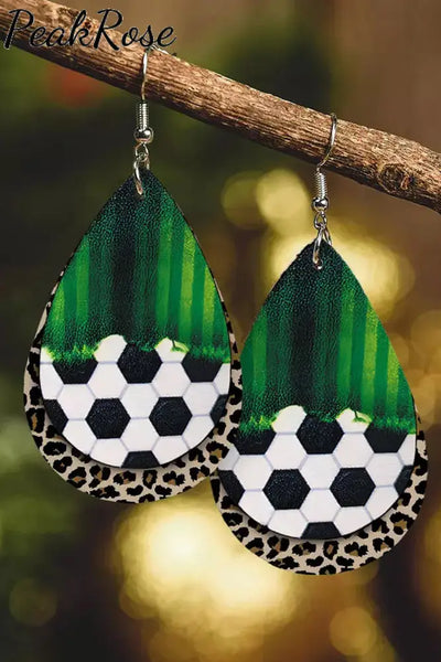 Soccer Leopard Striped Multi-Layered Earrings One-Size /