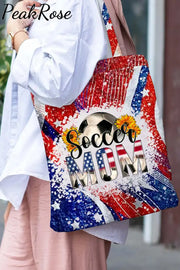 Soccer Mom 4Th July Print Tote Bag