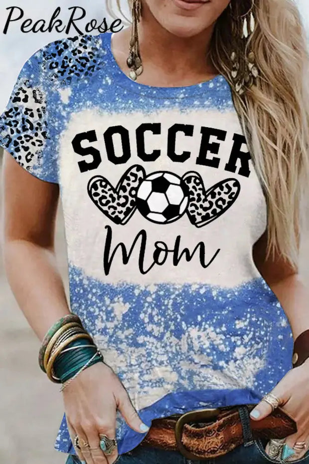 Soccer Mom Heart Bleached Print T-Shirt