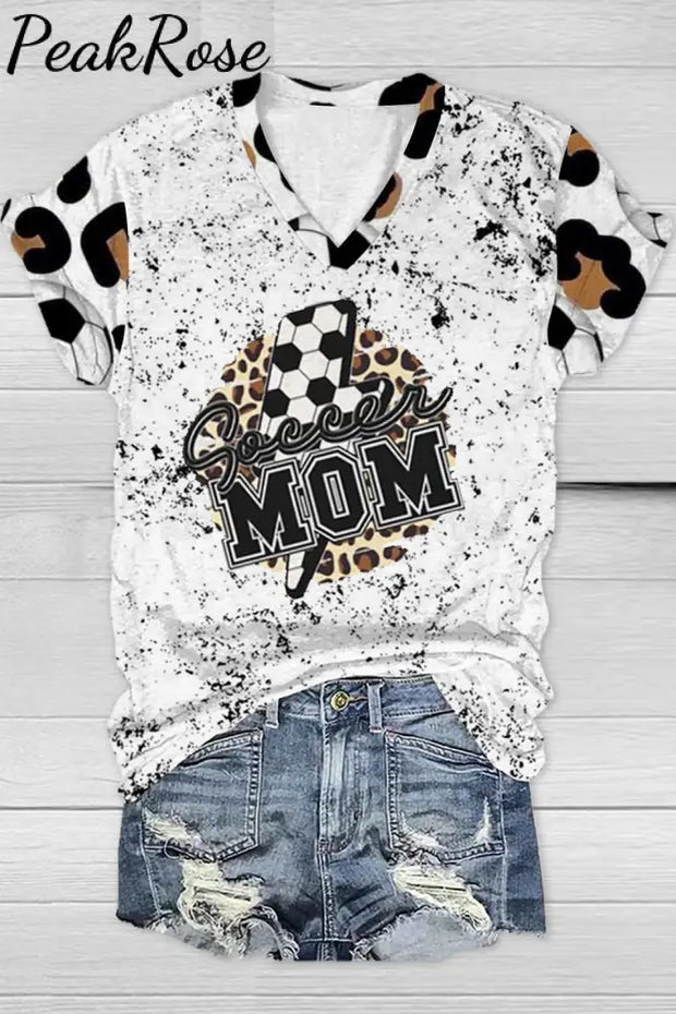 Soccer Mom Lightening Print V Neck T-Shirt T-Shirt