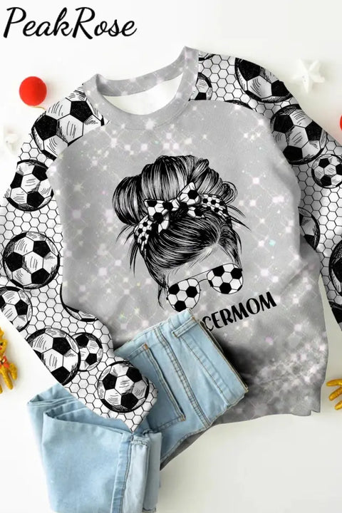 Soccer Mom Mesh Print Sweatshirt