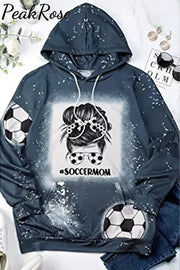 Soccer Mom Messy Bun Bleached Print Hoodie