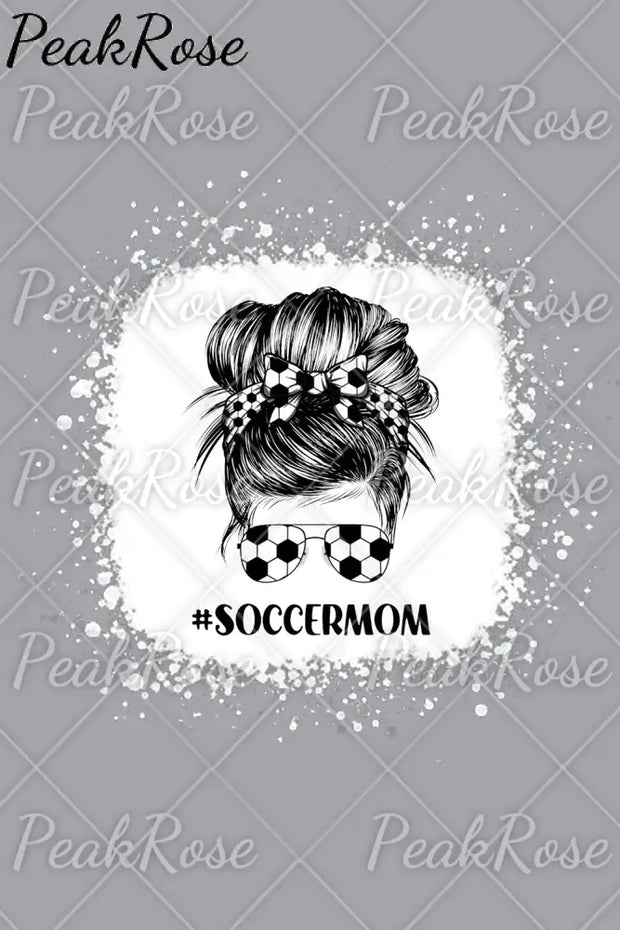 Soccer Mom Messy Bun Print Grey Sweatshirt