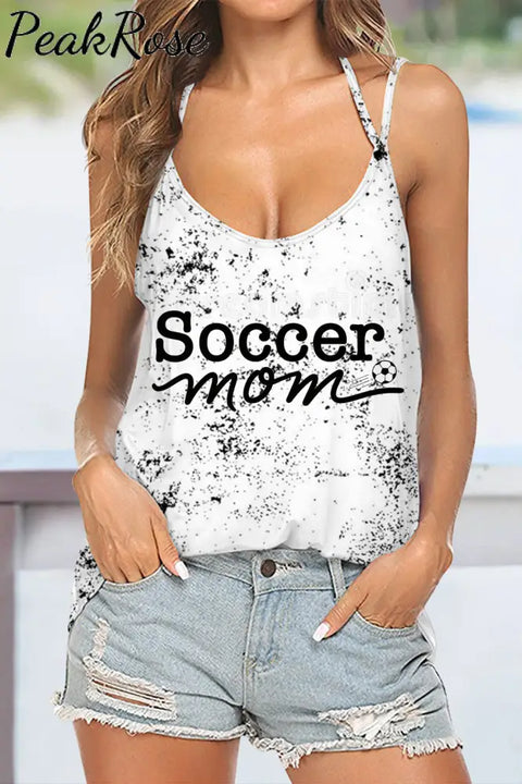 Soccer Mom Print Halter Top Tops