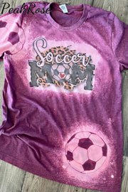 Soccer Mom Print Round Neck Short Sleeve T-Shirt