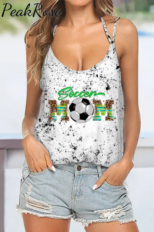 Soccer Mom Printed Halter Top Tops