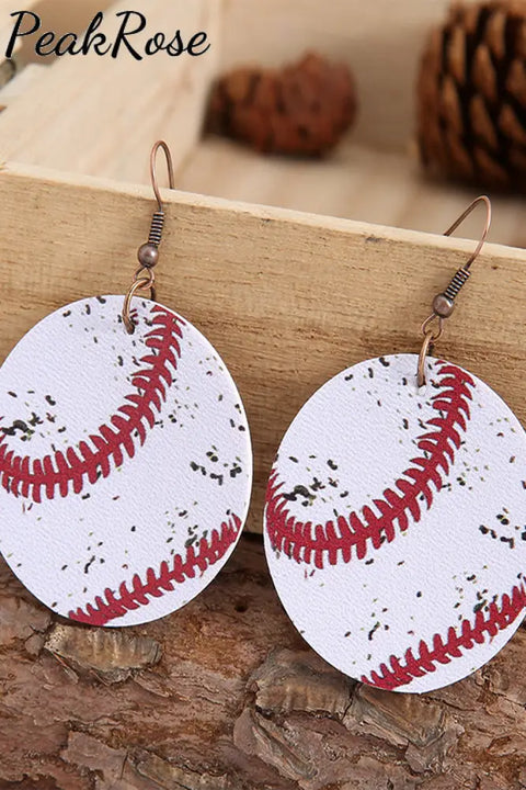 Soccer Print Earrings One-Size / Baseball