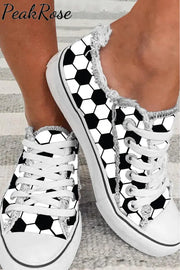 Soccer Print Shoes Canvas Sneakers / 3.5(35)