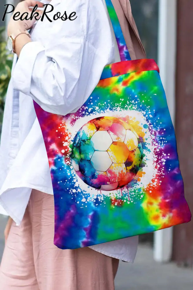 Soccer Tie Dye Print Tote Bag