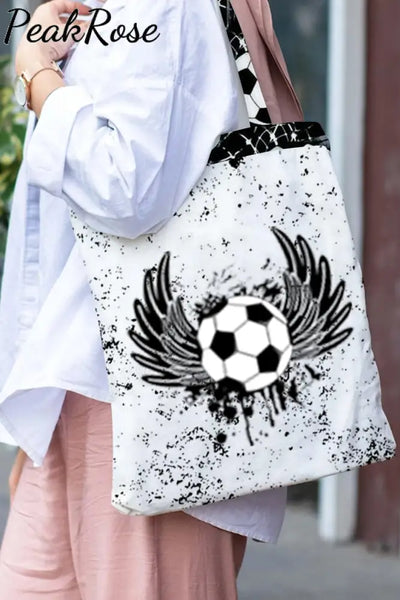 Soccer Wings Print Tote Bag