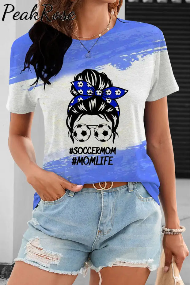 Soccermom #Momlife Ink Printing & Dyeing Fashion Illustration Girl T-Shirt T-Shirt