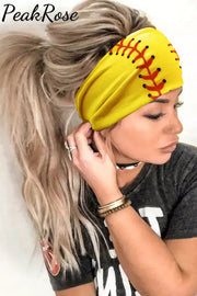 Softball Printed Yoga Sports Headband One Size / Yellow