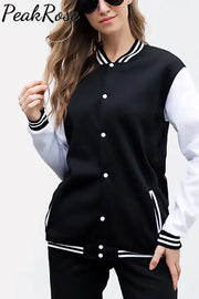 Solid Color Baseball Jacket