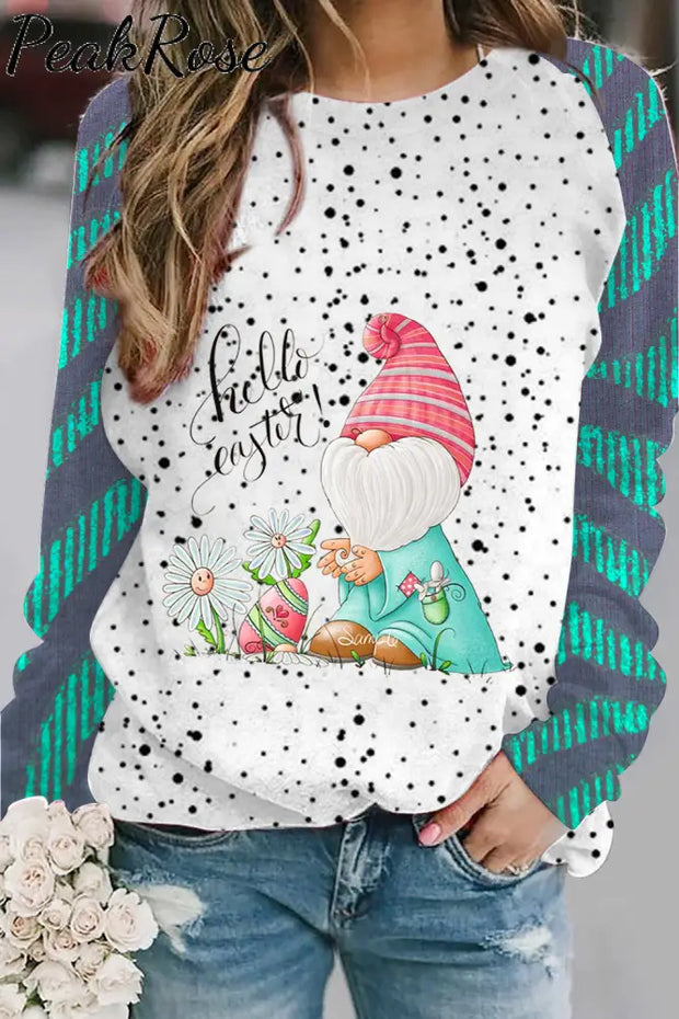 Spotted Shading Elf Egg Flower Sweatshirt S / Polka