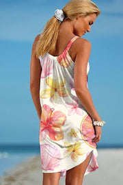 Women's Summer Hawaiian Floral Print Casual Beach Dress