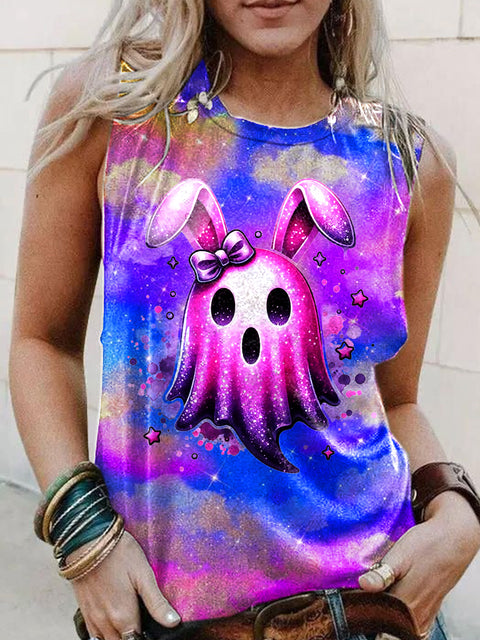 Women's Halloween Spooky Art Illustration Print Casual Tank Top