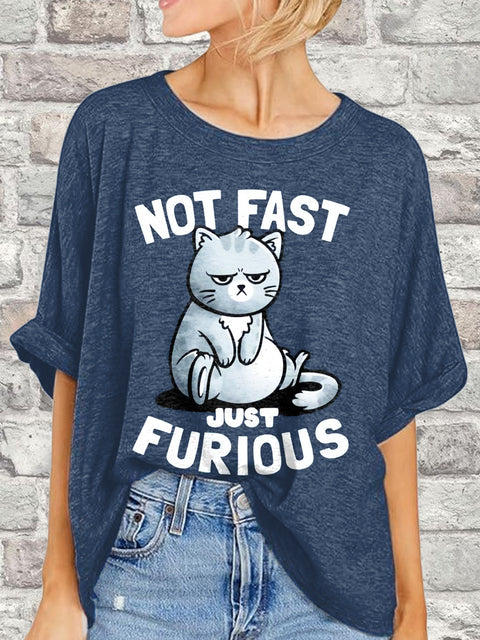 Women's Cute Cat Printed Casual Short Sleeve T-Shirt