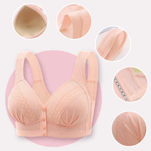 2024 Front Button Breathable Skin-Friendly Cotton Bra