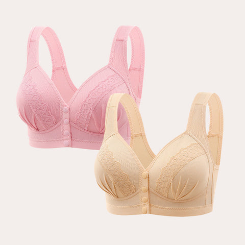 2024 Front Button Breathable Skin-Friendly Cotton Bra