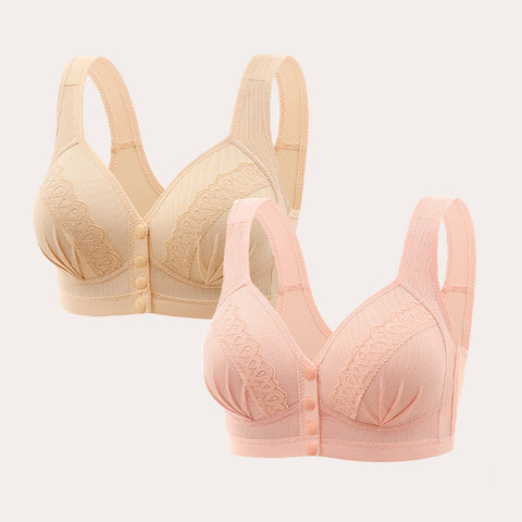 2024 Front Button Breathable Skin-Friendly Cotton Bra