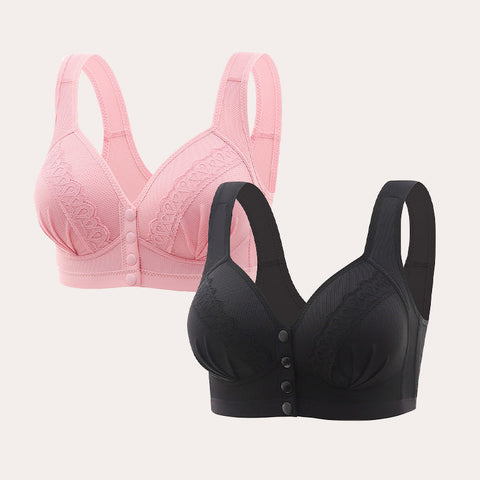 2024 Front Button Breathable Skin-Friendly Cotton Bra