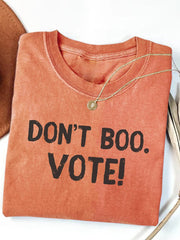 Unisex Halloween Don't Boo Vote Printed Cotton Short Sleeve T-Shirt