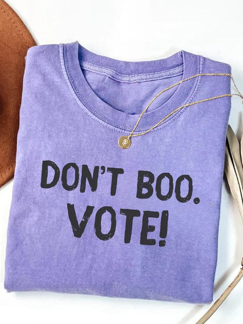 Unisex Halloween Don't Boo Vote Printed Cotton Short Sleeve T-Shirt