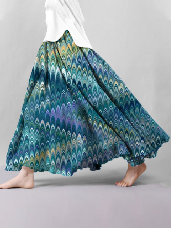 Women's Retro Abstract Print Skirt