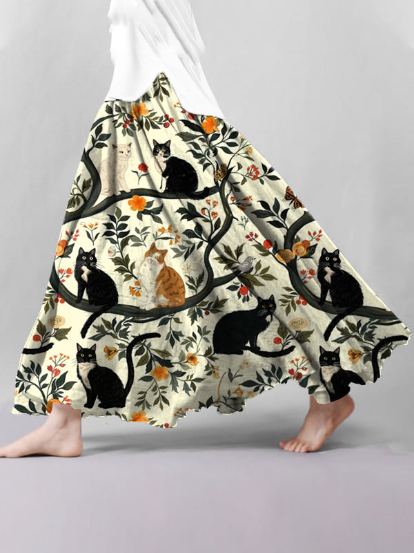 Women's Cute Cat Print Skirt