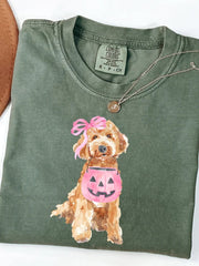 Unisex Halloween Cute Dog Print Casual Cotton Short Sleeve T-Shirt