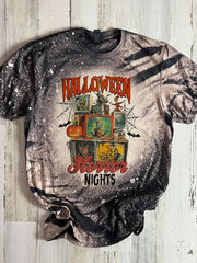 Unisex Halloween Bloody Printed Casual Cotton Short Sleeve T-Shirt