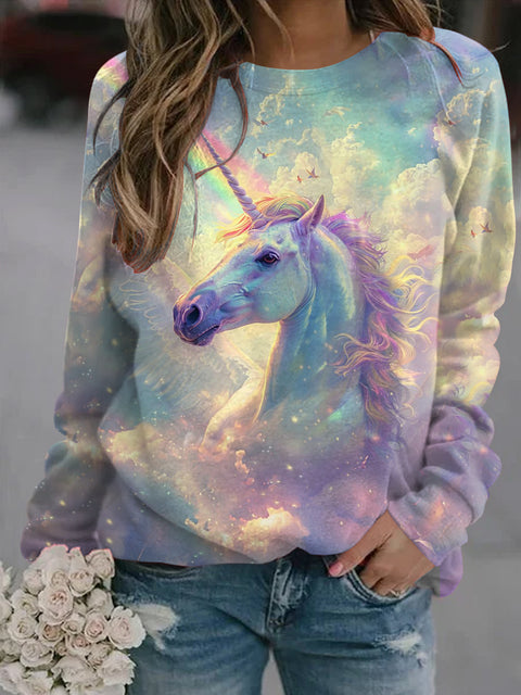 Women's Unicorn Printed Casual Sweatshirt