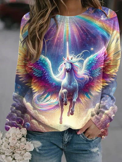 Women's Unicorn Printed Casual Sweatshirt