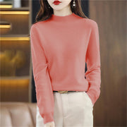 ☁️Skin Feeling 100% 🔥Women's Semi-High Neck Loose Bottom Knitting Sweater A/W