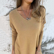 ✨Women's Cozy Knit Long Sleeve Tunic Top with Side Slits