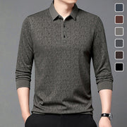 Men's Business Casual Lapel Long Sleeve T-Shirt