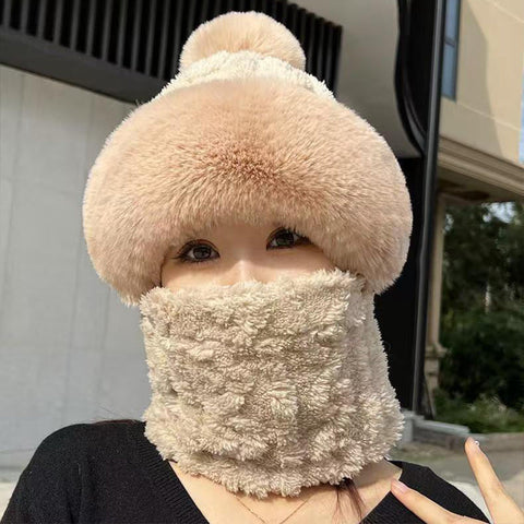 😍HOT SALE🥰 Women's Winter Warm Windproof Plush Scarf Hat