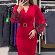 🎁Hot Sale🔥Women’s Elegant V-neck Dress in Red